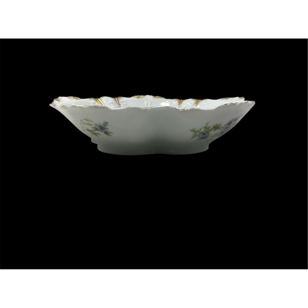 Vintage Ch. Field Haviland/GDA Limoges Scalloped Serving Bowl Blue Flowers 9.5" - Picture 4 of 9